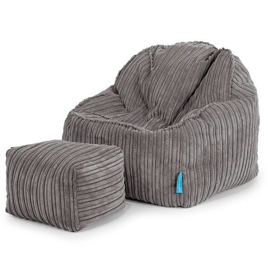 Sloucher Child's Bean Bag 2-6 yr - Cord Graphite Grey 03