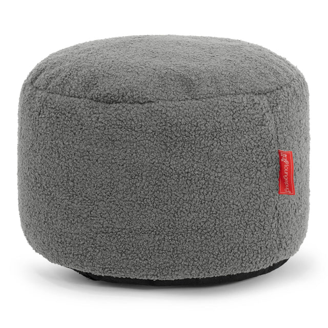 Small Round Footstool - Boucle Grey 01