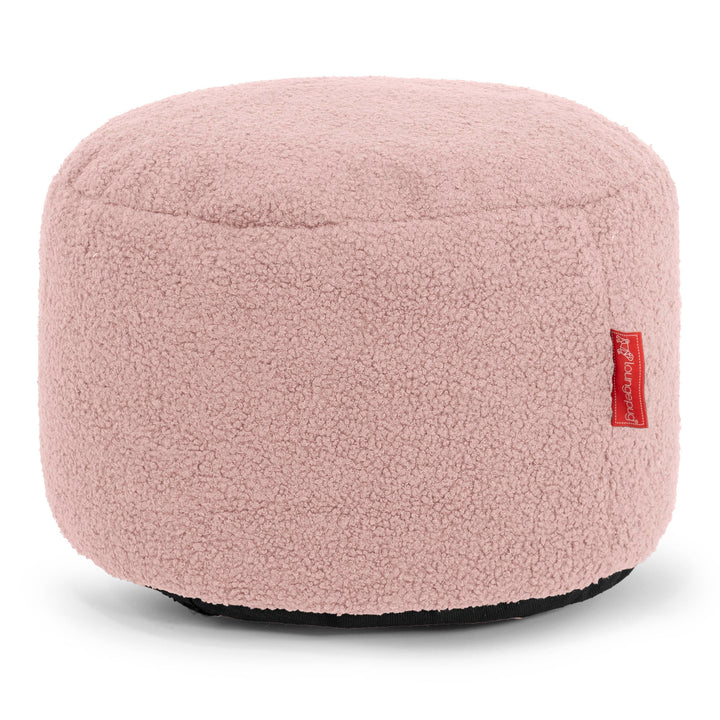 Small Round Footstool - Boucle Pink 01