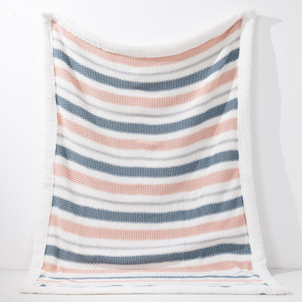 Throw / Blanket - Knitted Stripe Pastel 01