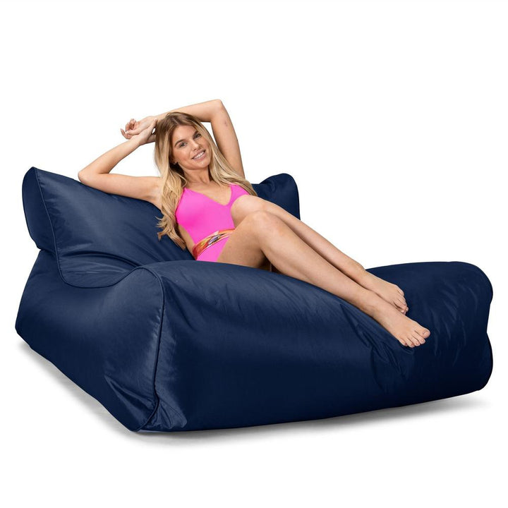 Outdoor Waterproof Floating Bean Bag for the Pool - SmartCanvas™ Navy Blue 04