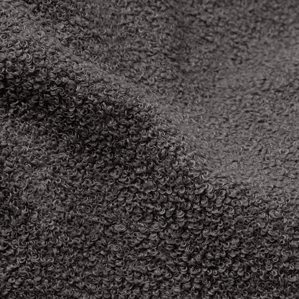Large Footstool - Boucle Graphite Grey Fabric Close-up Image