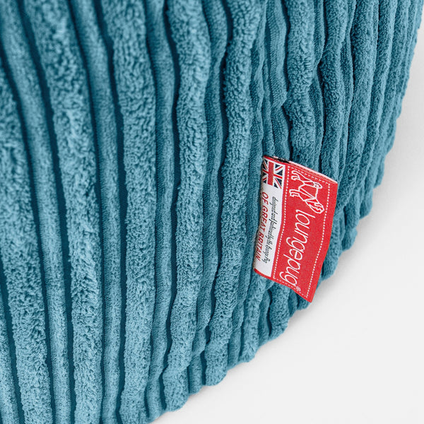 Josephine Bean Bag Armchair - Cord Aegean Blue Fabric Close-up Image