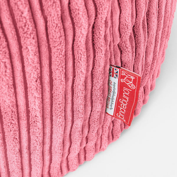 Albert Bean Bag Armchair - Cord Coral Pink Fabric Close-up Image