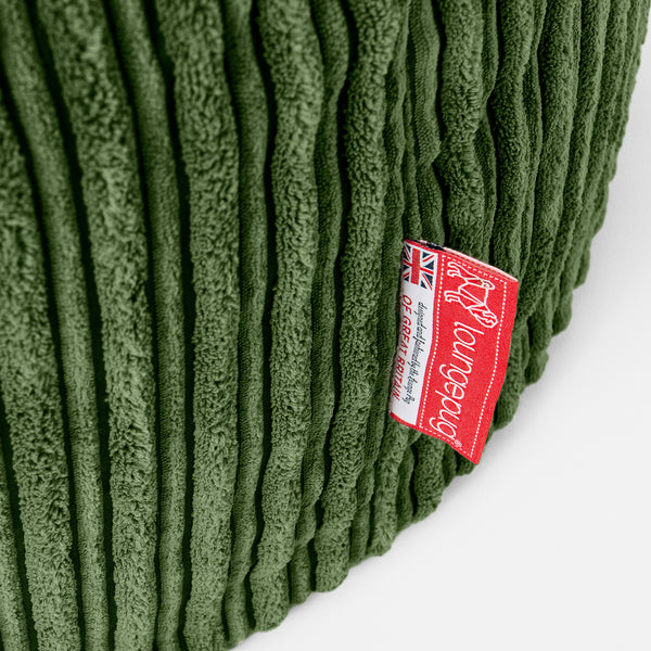 Classic Bean Bag Chair - Cord Forest Green Fabric Close-up Image
