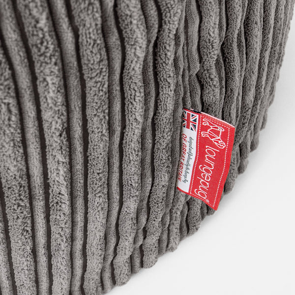 CloudSac 100 Memory Foam Footstool - Cord Graphite Grey Fabric Close-up Image