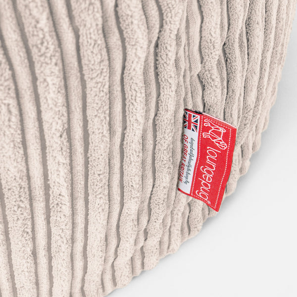 XL Pillow Beanbag - Cord Ivory Fabric Close-up Image