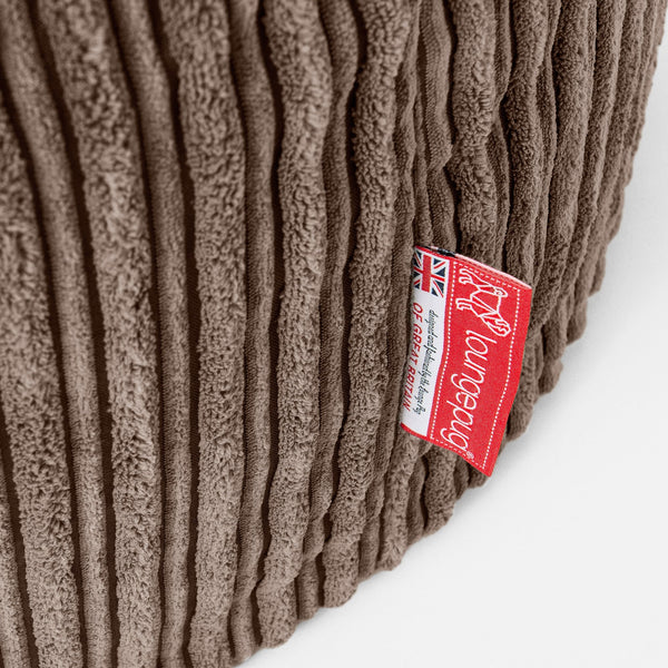 Mega Mammoth Bean Bag Sofa - Cord Mocha Brown Fabric Close-up Image