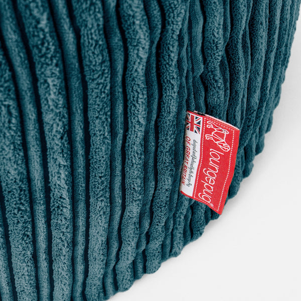 Albert Bean Bag Armchair - Cord Teal Blue Fabric Close-up Image