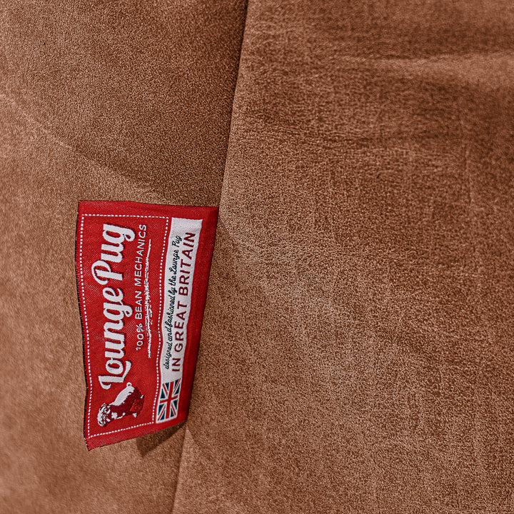 Highback Bean Bag Chair - Distressed Leather British Tan 03