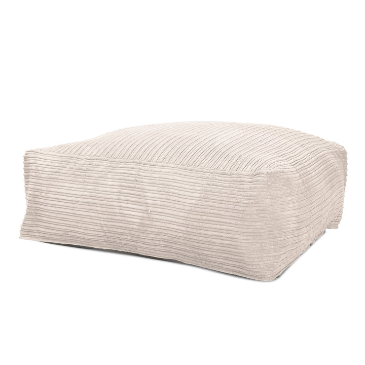 LOUNGE PUG CloudSac 250 Memory Foam Ottoman Pouf Cord Ivory