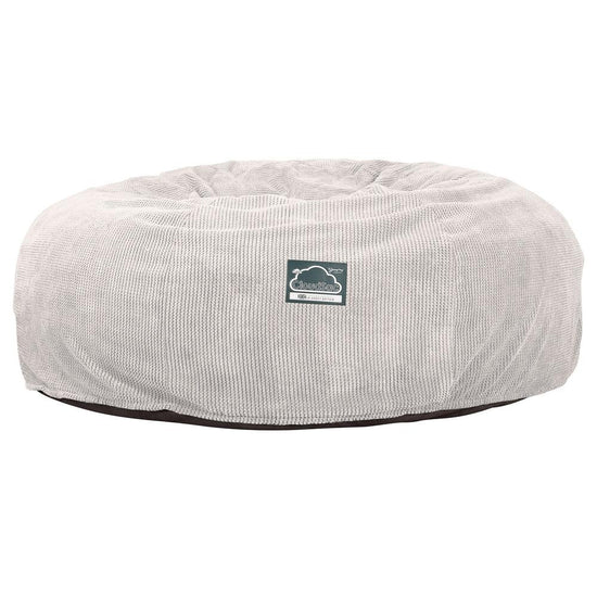 CloudSac 3000 XXL King Sized Memory Foam Beanbag Sofa - Pom Pom Ivory 06