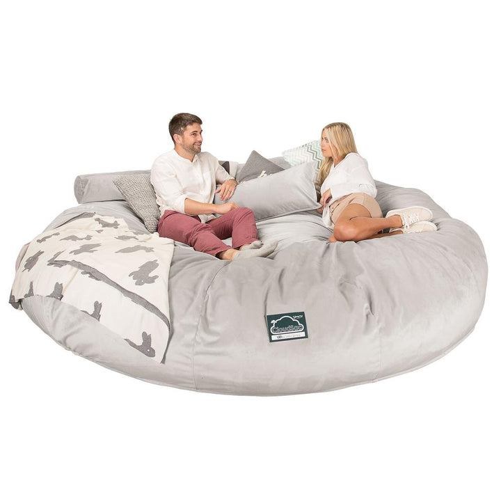 CloudSac 5000 XXXXXL Titanic Memory Foam Beanbag Sofa - Velvet Silver 04