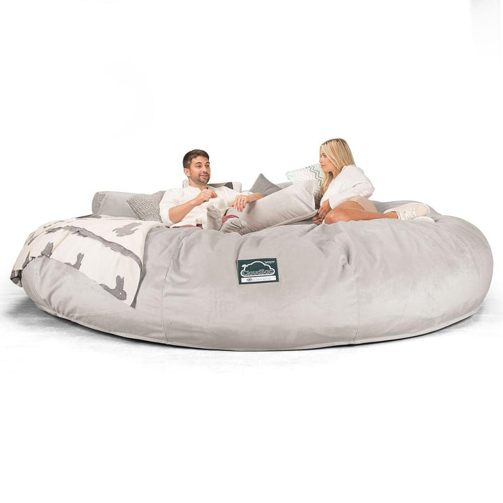 CloudSac 5000 XXXXXL Titanic Memory Foam Beanbag Sofa - Velvet Silver 05