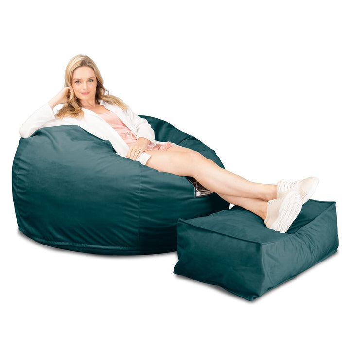 CloudSac 510 XL Large Memory Foam Beanbag - Velvet Teal 01