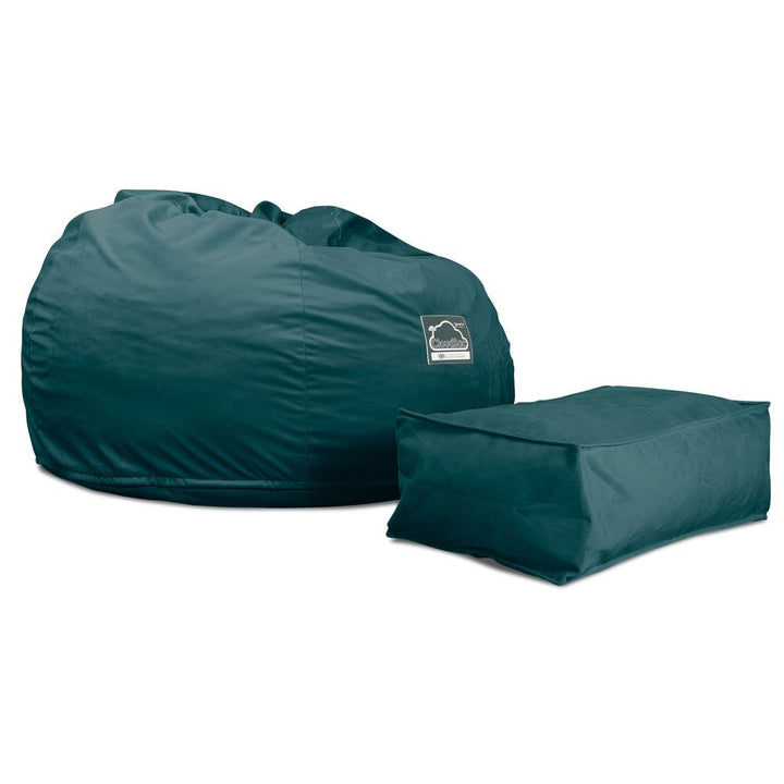 CloudSac 510 XL Large Memory Foam Beanbag - Velvet Teal 04