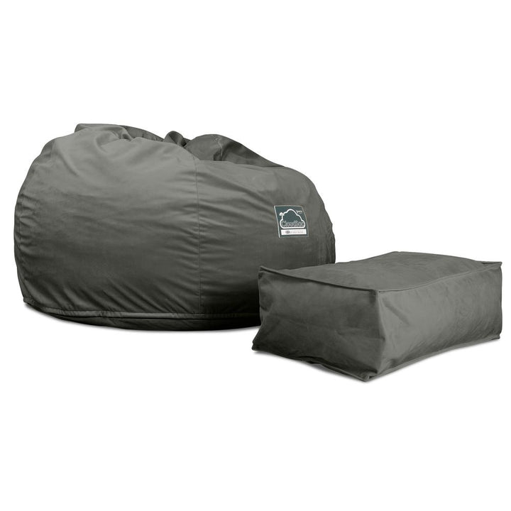 CloudSac 510 XL Large Memory Foam Beanbag - Velvet Graphite Grey 04