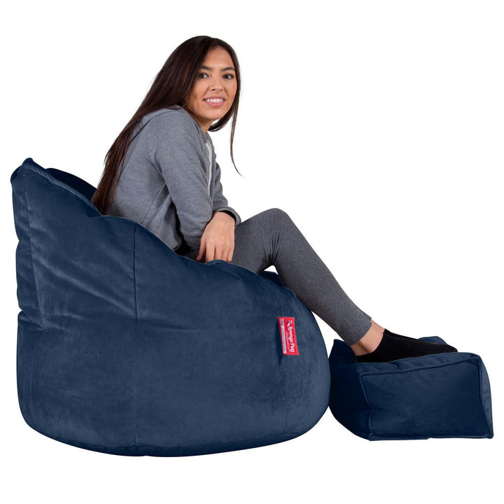 Cuddle Up Beanbag Chair - Velvet Midnight Blue 03