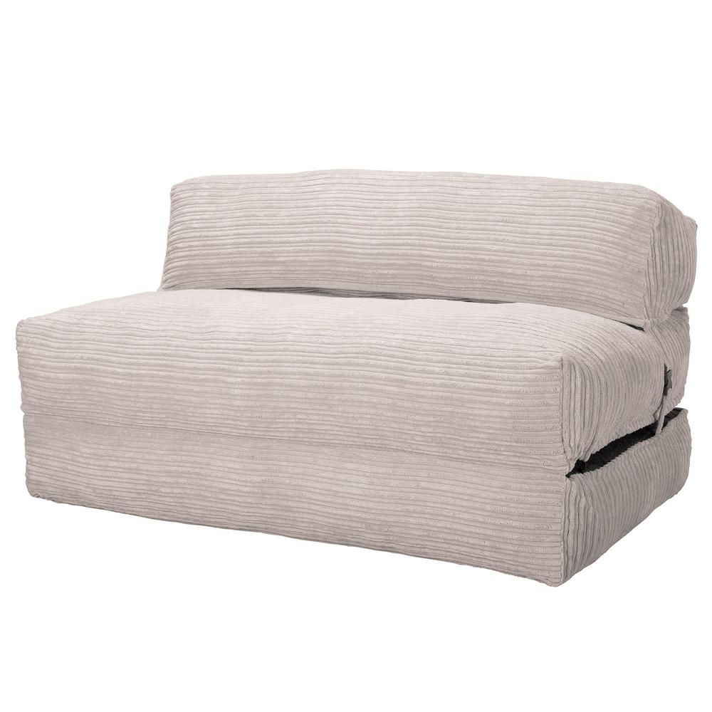 Lounge Pug Avery Double Futon Chair Bed Folding Sofa Bed Guest Bed Cord  Ivory– Big Bertha Original UK