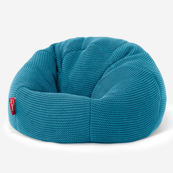 LOUNGE PUG ELLOS KNIT Kids' Bean Bag Chairs CLASSIC Gaming Chair Beanbags PETROL BLUE