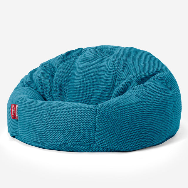 LOUNGE PUG ELLOS KNIT Bean Bag Chairs CLASSIC Gaming Chair Beanbags PETROL BLUE