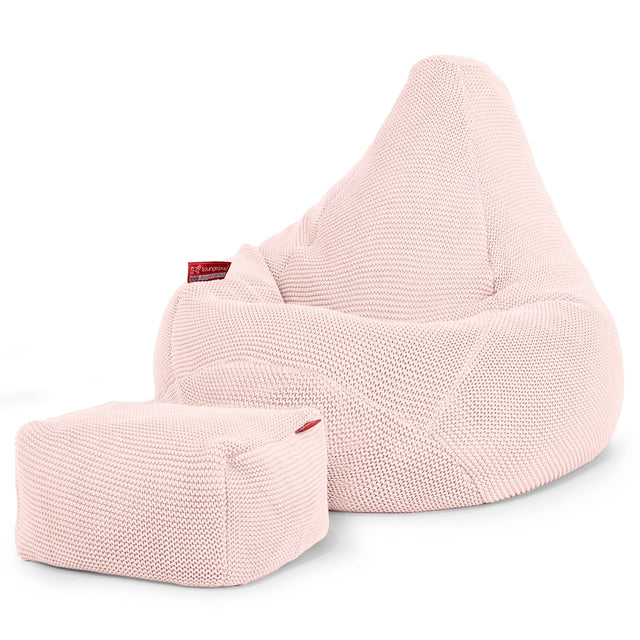 Highback Bean Bag Chair - 100% Cotton Ellos Baby Pink 01