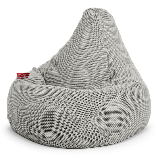 Highback Bean Bag Chair - 100% Cotton Ellos Graphite Grey 02