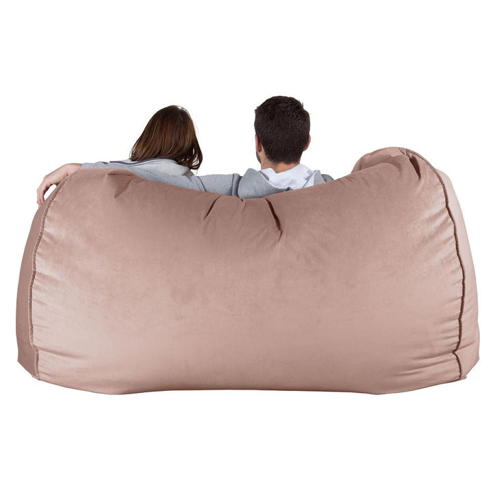 LOUNGE PUG GIANT Bean Bag Sofa Bed Huge Beanbag Couch UK Velvet Rose Pink