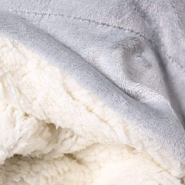 Sherpa Throw / Blanket - Silver Fabric Close-up Image