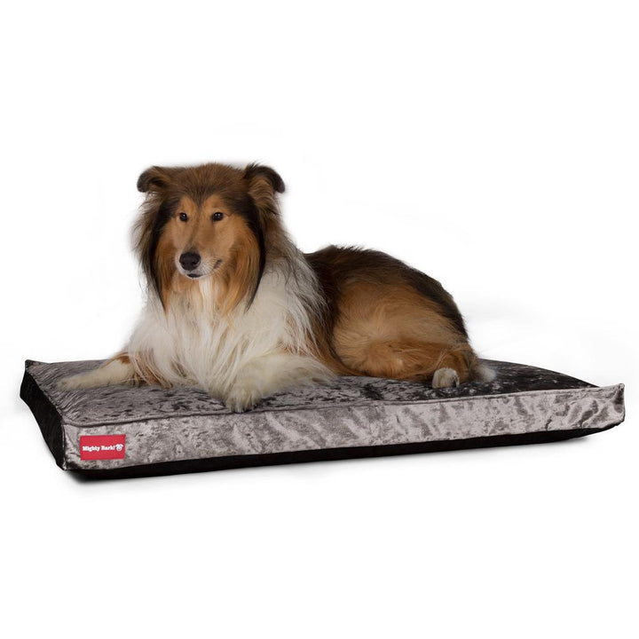 The Mattress By Mighty-Bark Orthopedic Classic Memory Foam Dog Bed Cushion For Pets Medium XXL Glitz Silver