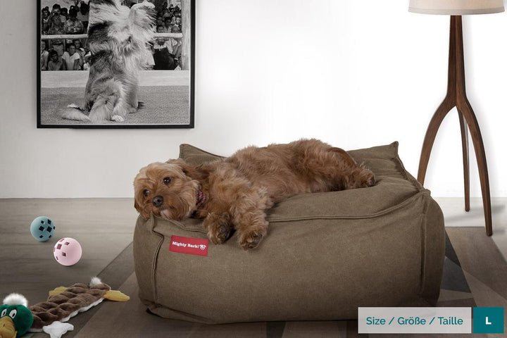 The Crash Pad Memory Foam Dog Bed - Canvas Earth 02