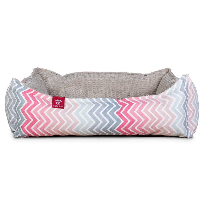 The Nest Orthopedic Memory Foam Dog Bed - Geo Print Chevron Pink 01