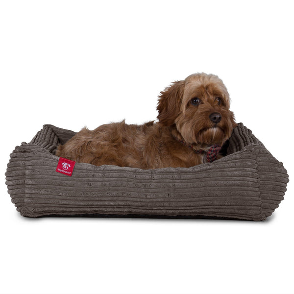 The Nest Orthopedic Memory Foam Dog Bed - Cord Graphite Grey Fabric Close-up Image