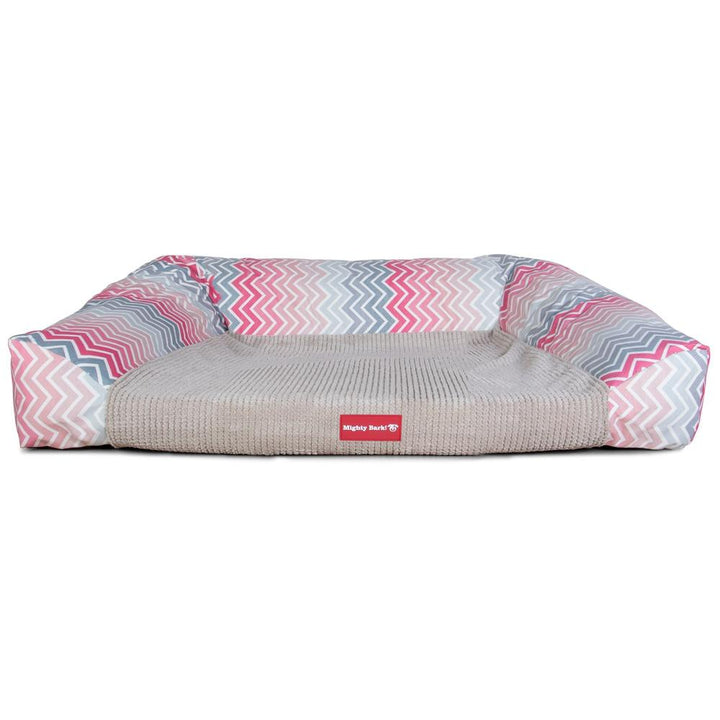 The Sofa By Mighty-Bark Orthopedic Memory Foam Sofa Dog Bed Large Medium XXL Geo Print Pink