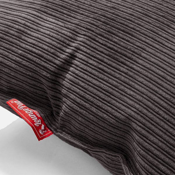 XXL Cuddle Cushion - Pinstripe Graphite Grey Fabric Close-up Image