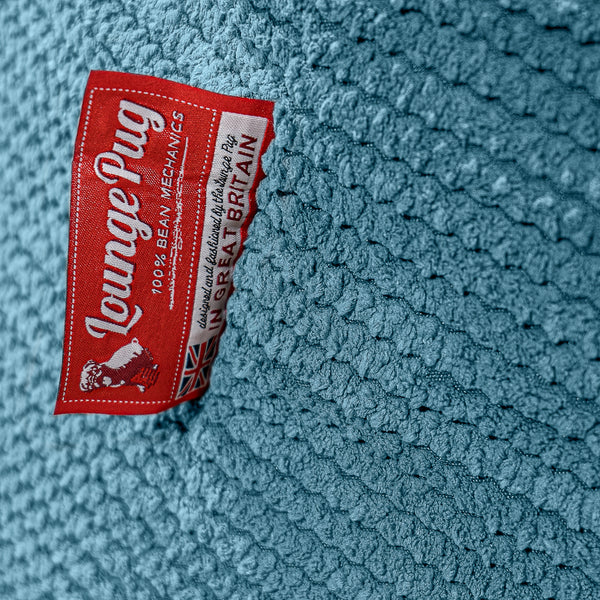 Mega Lounger Bean Bag - Pom Pom Aegean Blue Fabric Close-up Image