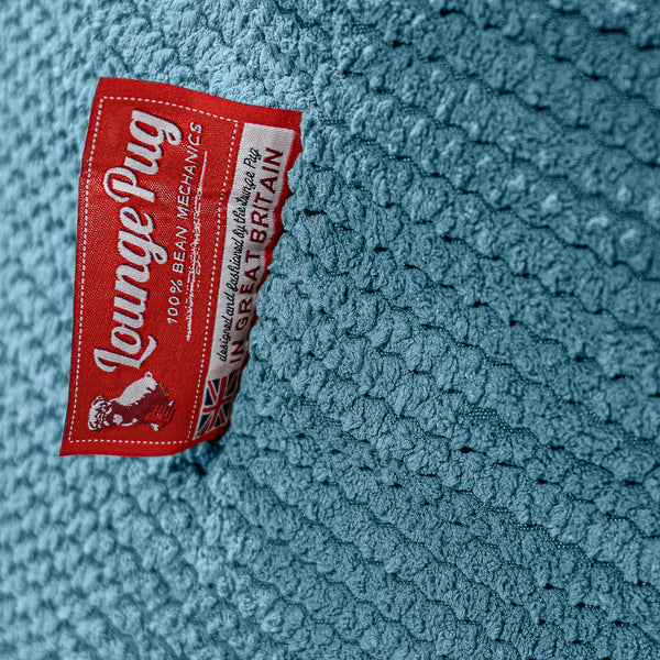 Highback Bean Bag Chair - Pom Pom Aegean Blue Fabric Close-up Image