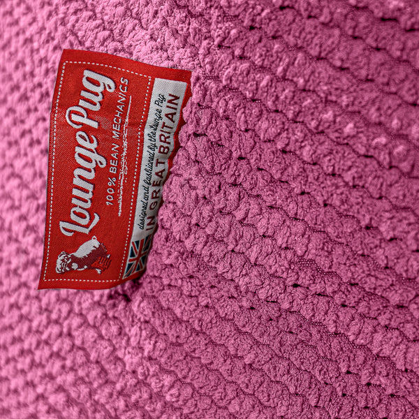 Teens Bean Bag Armchair 6-14 yr - Pom Pom Pink Fabric Close-up Image