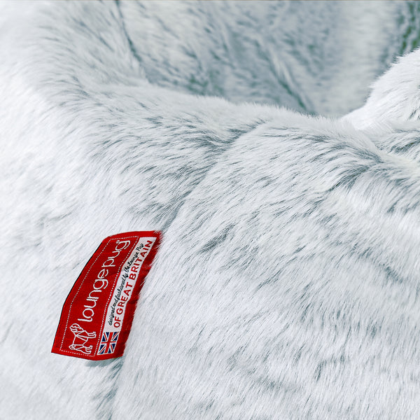 XL Pillow Beanbag - Fluffy Faux Fur Rabbit Dusty Blue Fabric Close-up Image