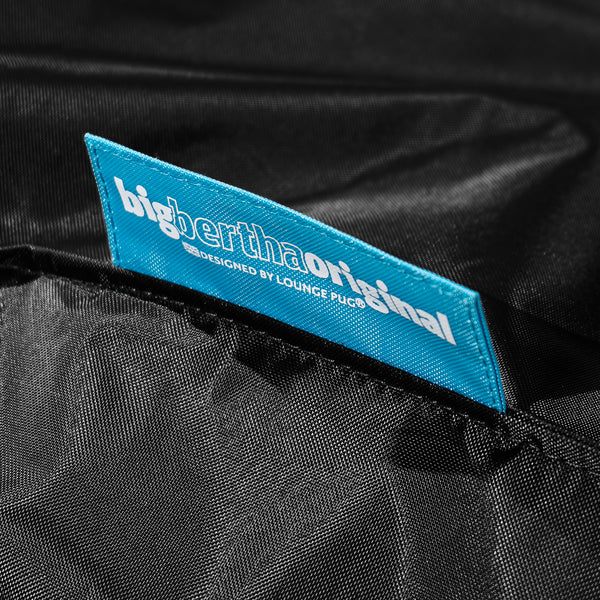2 Seater Modular Sofa Outdoor Bean Bag - SmartCanvas™ Black Fabric Close-up Image