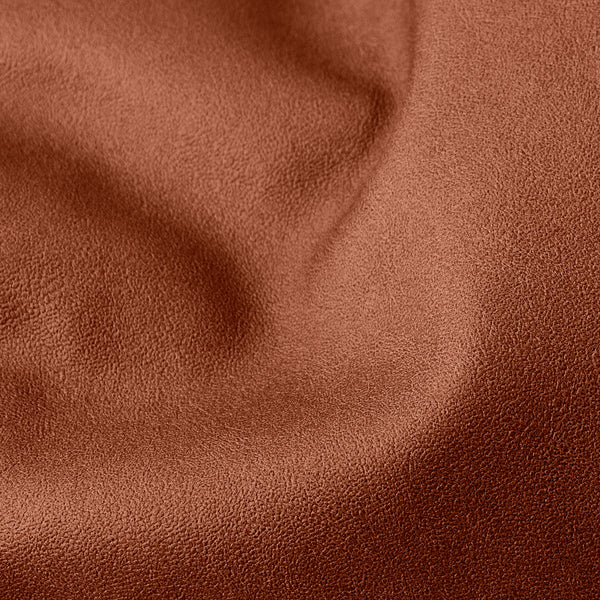 Large Round Pouffe - Vegan Leather Chestnut Fabric Close-up Image