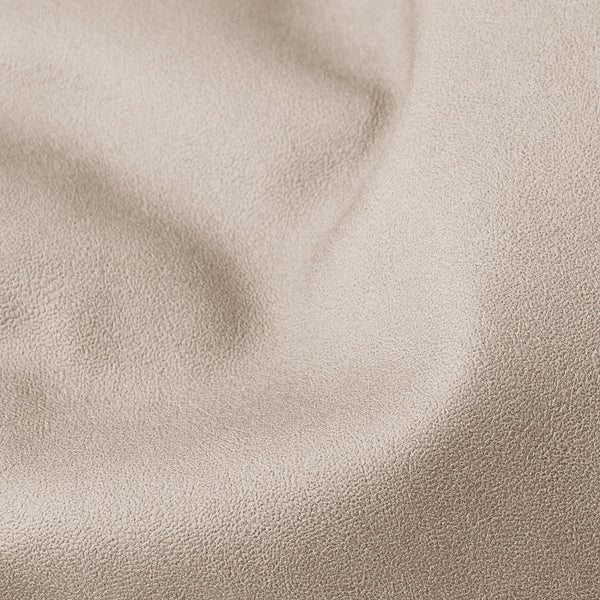 Large Round Pouffe - Vegan Leather Ivory Fabric Close-up Image