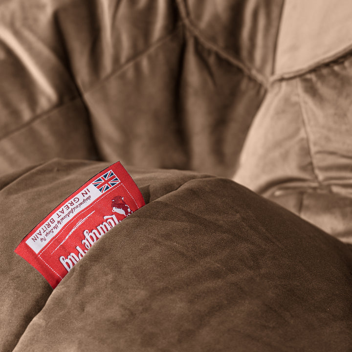 Mega Mammoth Bean Bag Sofa - Velvet Espresso 05