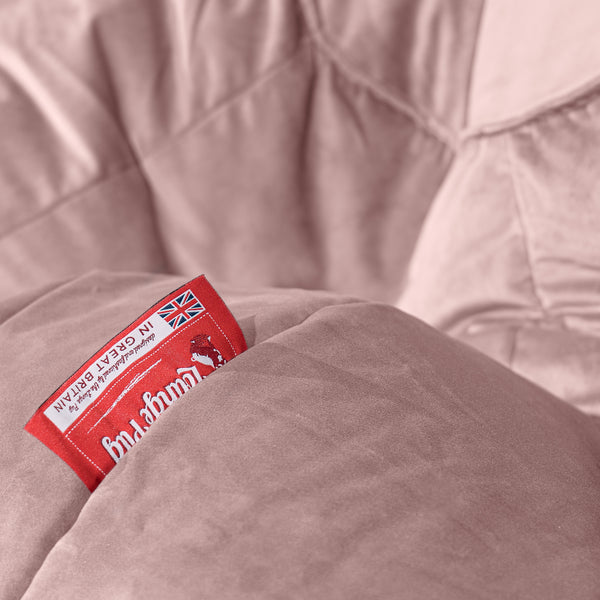 XL Pillow Beanbag - Velvet Rose Pink Fabric Close-up Image