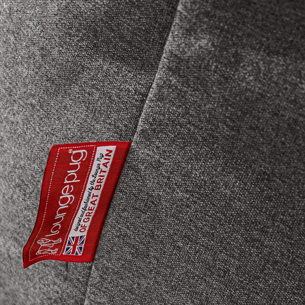 Mega Mammoth Bean Bag Sofa - Interalli Wool Grey Fabric Close-up Image
