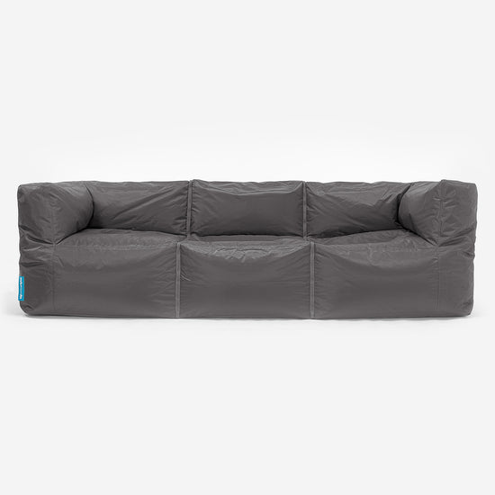 3 Seater Modular Sofa Outdoor Bean Bag - SmartCanvas™ Graphite Grey 01
