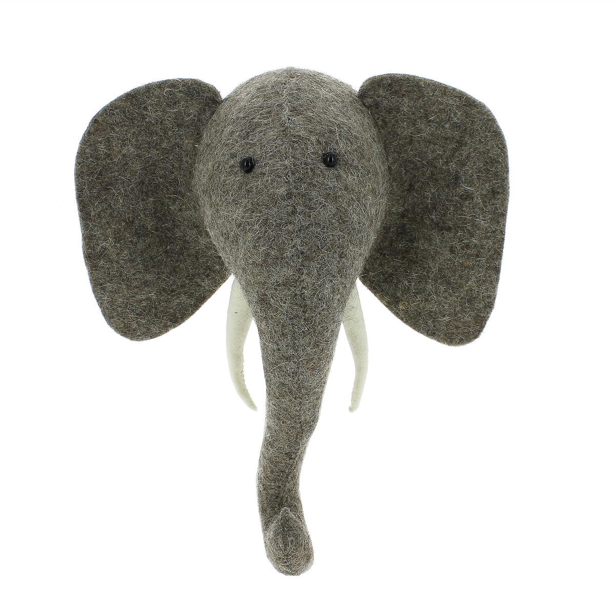 Elephant Animal Wall Mount Head 100% Organic Wool Small– Big Bertha ...