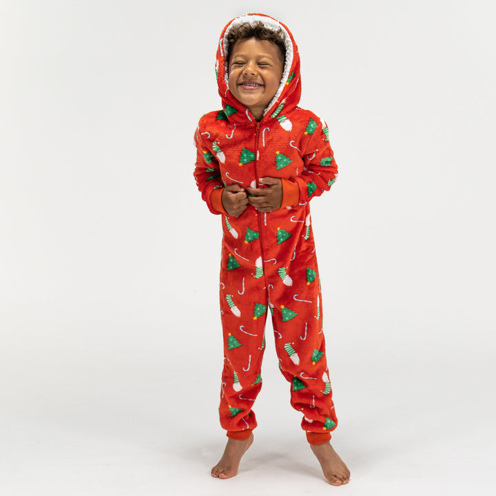 Red onesie with hood sale