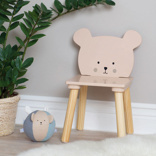 Children's Teddy Bear Character Chair Fabric Close-up Image