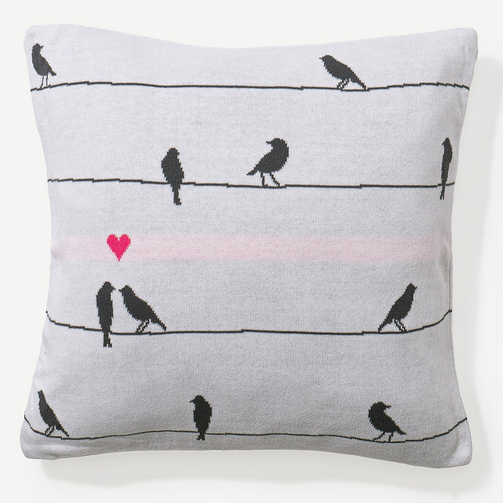 Decorative Cushion 47 x 47cm - 100% Cotton Bird